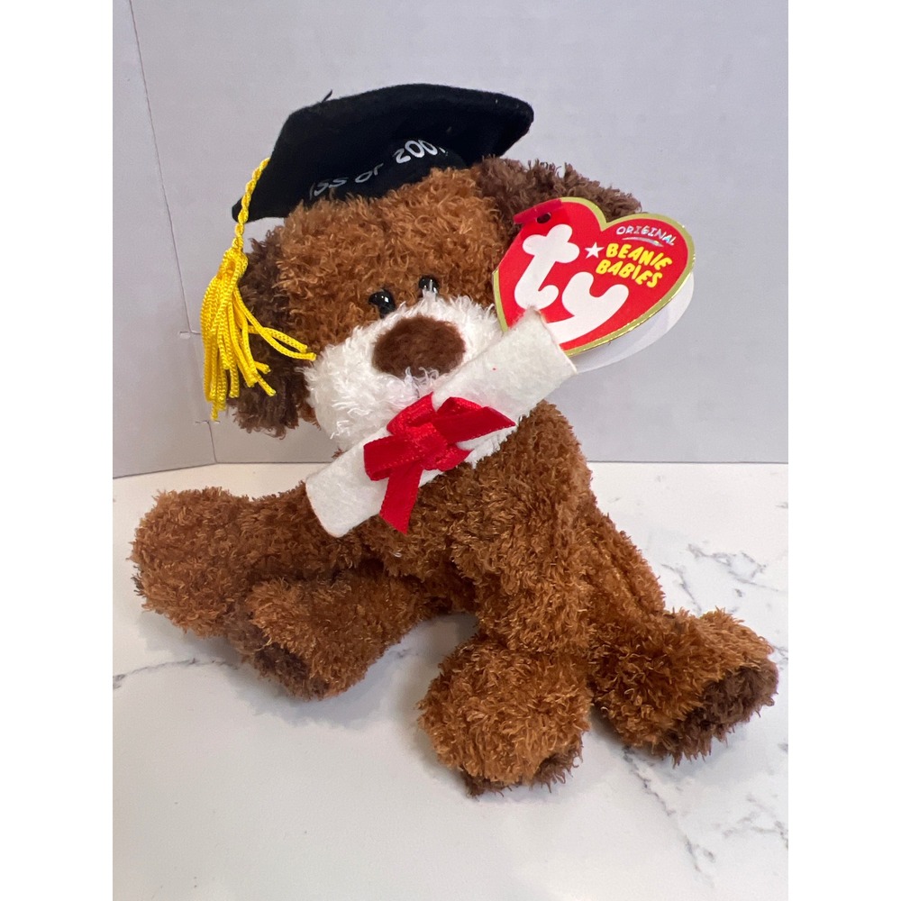 Ty Beanie Baby Honor Roll Graduation Dog Plush Brown Class‎ of 2007 with Tags